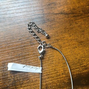 NEW free people Minimalist chain geometric necklace silver jewelry image 5