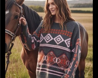 JCREW Southwest Ranch sweater Fair Wool people intarsia cardigan SMALL fred