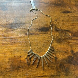 NEW Free People Triangle Boho Minimalist chain Geometric herringbone necklace jewelry image 3