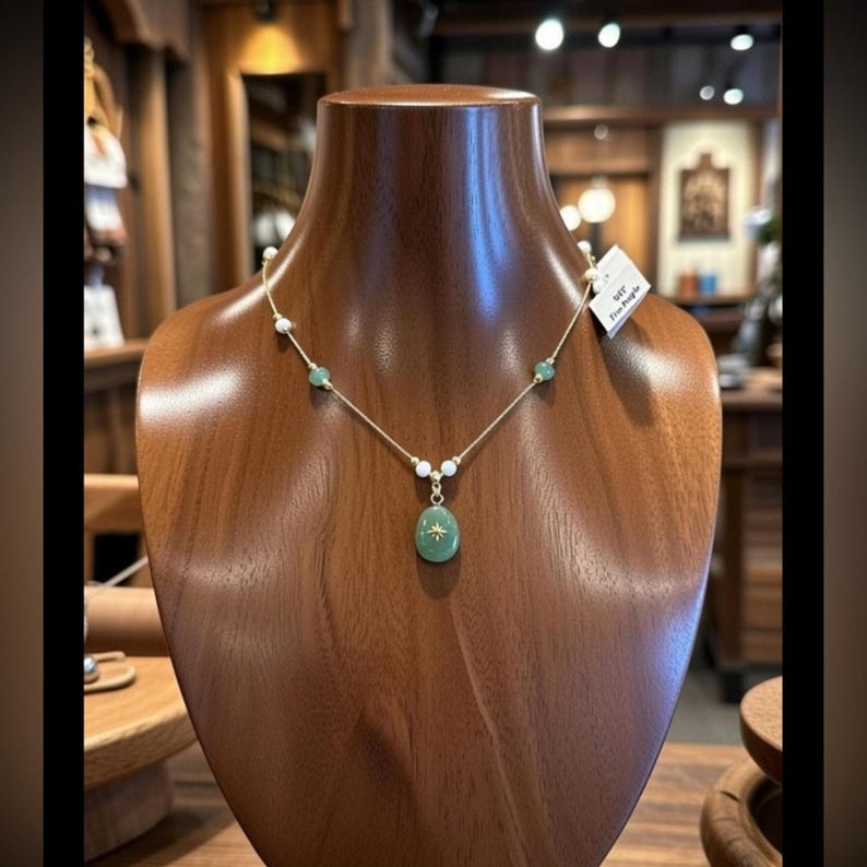 Free People Choker Cross Necklace layered stone green western boho chain drop imagem 3
