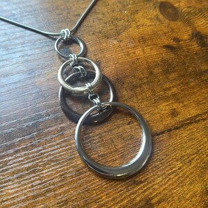 NEW free people Minimalist chain geometric necklace silver jewelry image 3