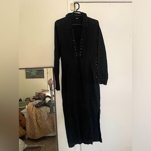 Vestido ranchero Free People, corsé, estilo suroeste, denim, estilo western, manga larga imagen 8