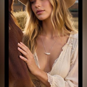 Free People Yellowstone Bolo western necklace drop gold silver chain jewelry image 1