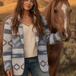 We the Free people Yellowstone Tribal jacket coat western sweater southwest image 1