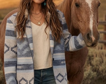 Nosotros, el pueblo libre, Yellowstone, chaqueta tribal, abrigo, suéter occidental, suroeste
