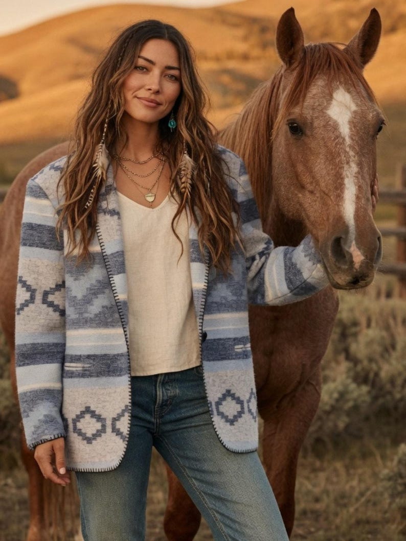 We the Free people Yellowstone Tribal jacket coat western sweater southwest image 1