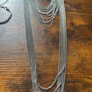 NEW free people bolo chain western suede herringbone necklace silver jewelry image 3