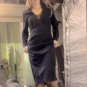 Vestido ranchero Free People, corsé, estilo suroeste, denim, estilo western, manga larga imagen 2