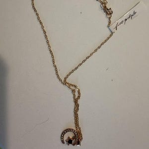 NEW free people Lunar Blue moon Minimalist chain choker necklace jewelry #2 image 2