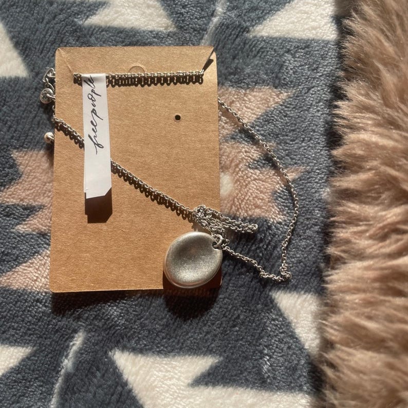NWOT Free People Choker silver western southwest necklace open locket image 2