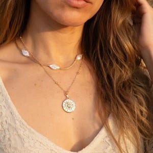 NEW free people El Sol Set Earring Minimalist chain choker necklace jewelry Gold image 2