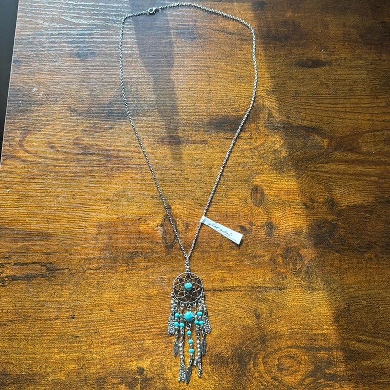 NEW free people Yellowstone dream catcher chain arrowstack choker necklace image 4