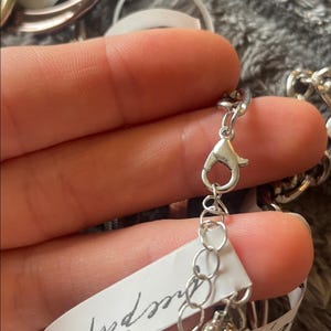 NEW free people Minimalist chain geometric necklace silver jewelry image 7