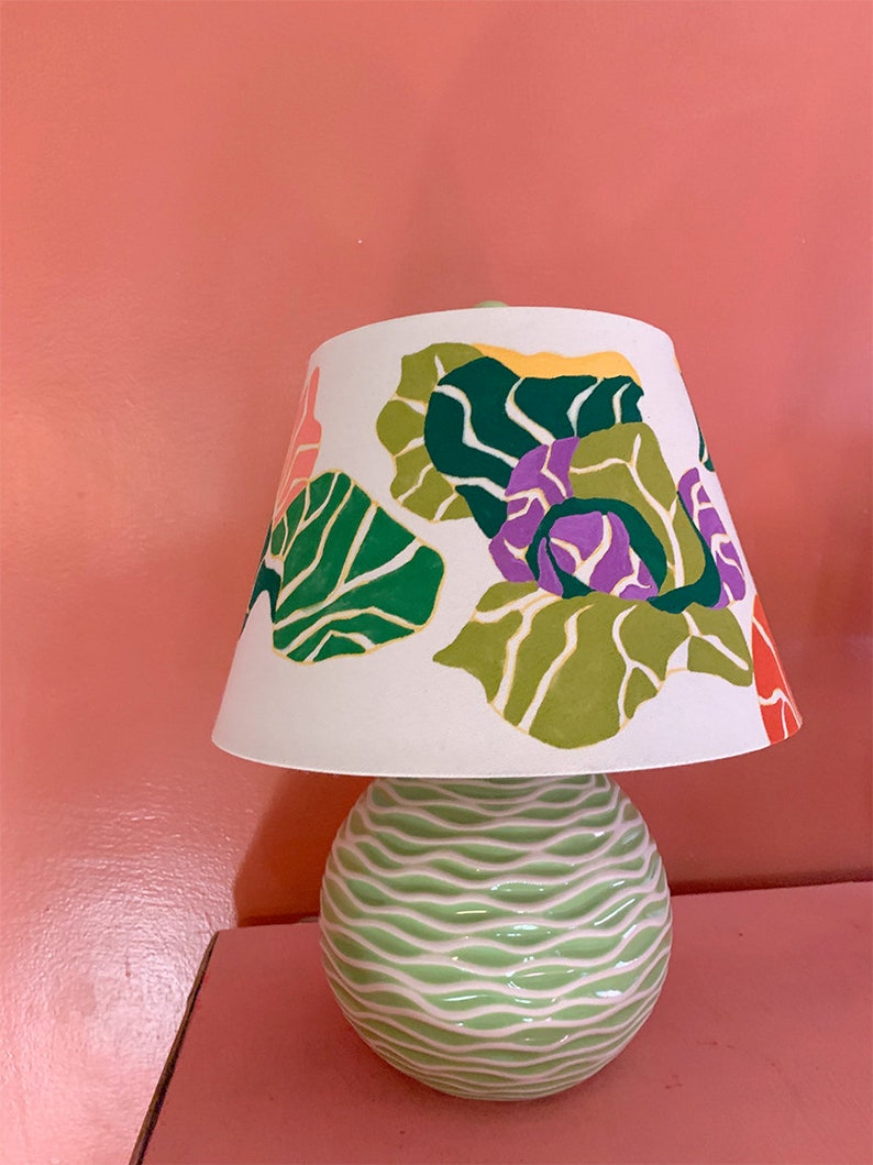 Pair of FUN Lamps With Hand-painted Lamp Shades - Etsy