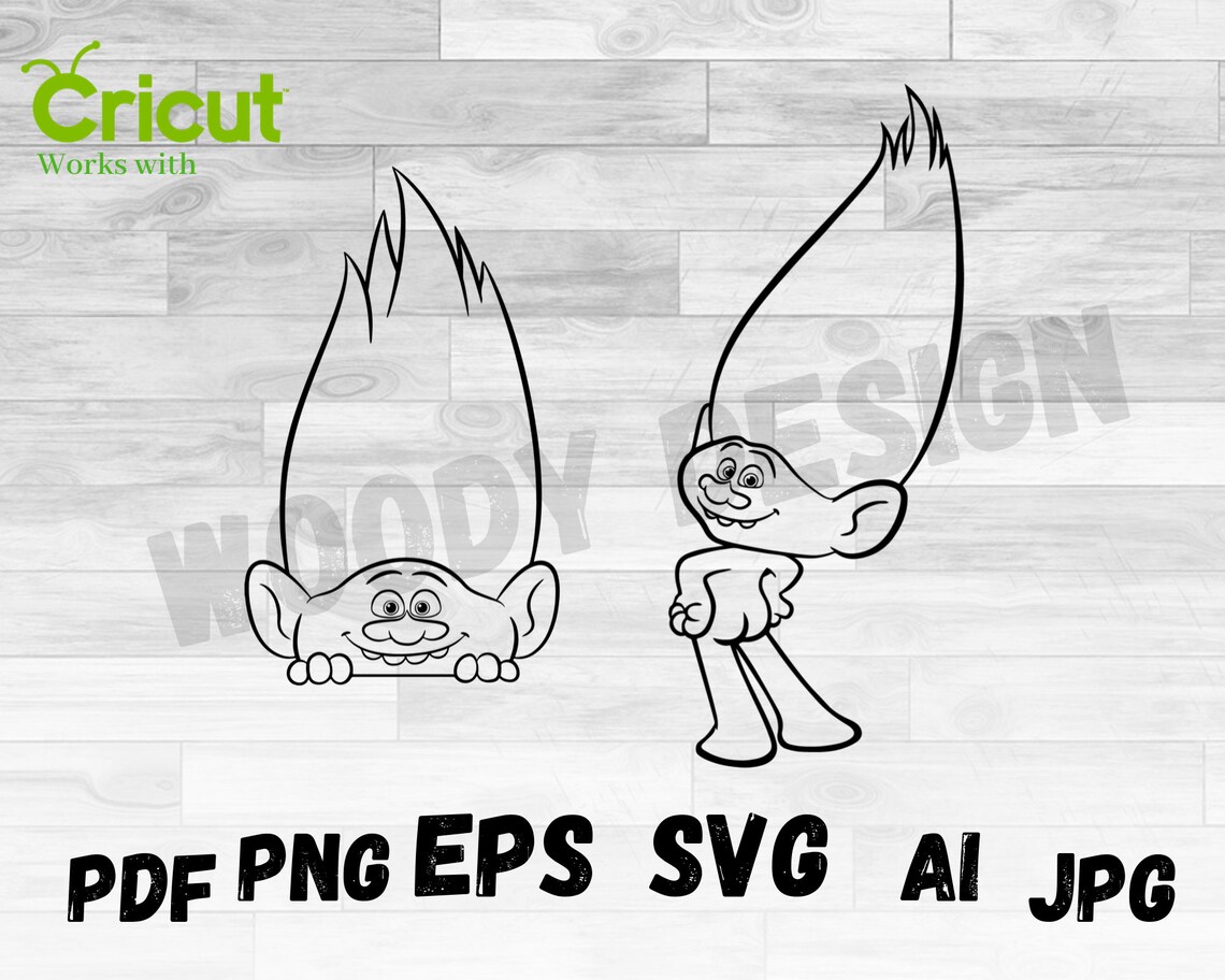 Diamond Guy Outline SVG Trolls outline svg Diamond Guy clip | Etsy