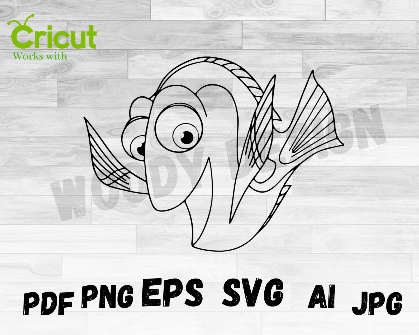 Dory Outline SVG Dory outline Dory coloring Dory baby clip | Etsy