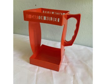 Portavasos de cartón de leche o jugo Vintage Handi Holder color naranja de 1/2 galón