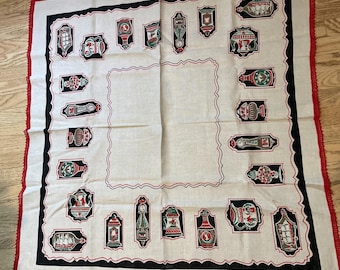 Bucilla Treasure Hunt Vintage vierkante kaart tafelkleed geborduurde theepot 38 x 38