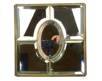 Beveled mirrors on metal frame / Vintage wall decoration for hairdressing salon and bathroom / old shaving accessory