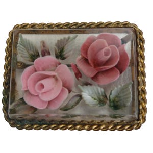 Broche Vintage En Lucite Sculptée Fleur - Années 40, Occasion