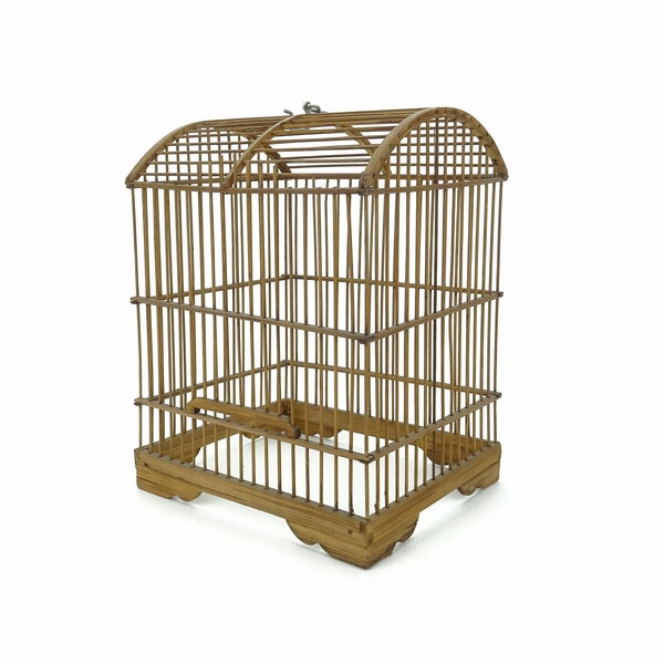 Cage à oiseau vintage / décoration de véranda avec fleurs séchées / shabby chic champêtre / déco campagnarde nature / décor cuisine vintage