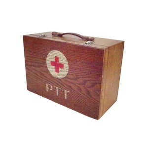 Rare caisse de secours PTT en bois / mallette d'infirmerie des postes / objet de métier / collection Postes / Caisse de rangement décoration