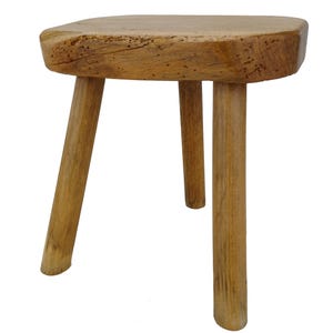 Petit Tabouret En Bois Ancien – Déco Ferme, Traite Des Vaches, Style Campagne Chalet Authentique