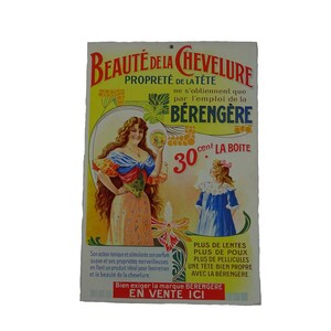 Vintage Hairdresser's Ad / Bérengère / 1950s POS Display or Advertisement / Bathroom Decor / Vintage Advertising Poster