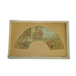 Painting on silk of a military parade France by Maurice Leloir / Antiquity France / pictorial collection / military decoration / decoration