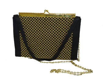 Torebka vintage/Tkanina i siatka/Francja Retro/lata 50./francuska teczka vintage/torba damska