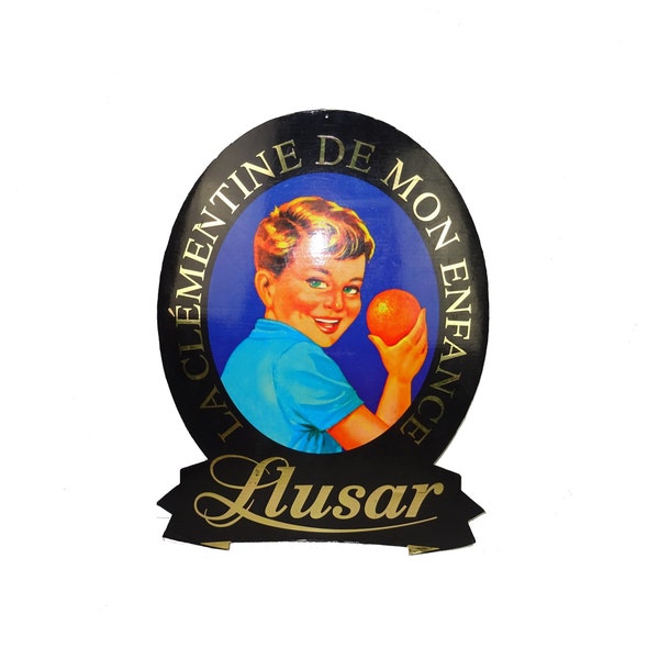 Rare pub clémentine de mon enfance de marque Llusar / Glacoïde alimentaire réclame publicité vintage avec enfant bébé et orange pour cuisine