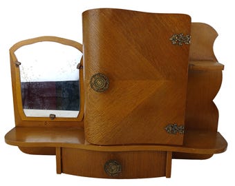 Superb antique wooden bathroom cabinet with mirror / Medicine cabinet / dressing table / Bathroom decoration / storage shelf