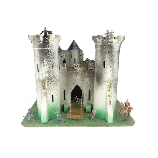 Château Fort style Depreux / Jouet ancien / Soldat moyen âge / Figurines / Starlux / Diorama pour maquettiste