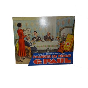 Anuncio antiguo de galletas Paul / POS raro o anuncio de la década de 1930 / decoración de tiendas y cocinas / cartel publicitario vintage