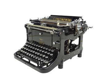 【Continental】ドイツ製 コンチネンタルアンティーク英文タイプライター Continental 340 Portable Typewriter, Working, Glossy Black