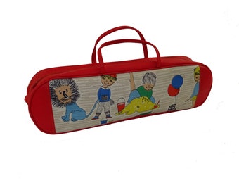 Torebka w stylu vintage z lat 70. / Piórnik i piórnik w stylu francuskim w stylu vintage / Torba z lat 60. / Torba szkolna w stylu rockowym