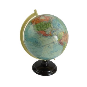 Globe Räths / Globo terrestre vintage de los años 70 / Decoración de oficinas / Colección de mapas y mapas del mundo / Profesor Arthur Krause