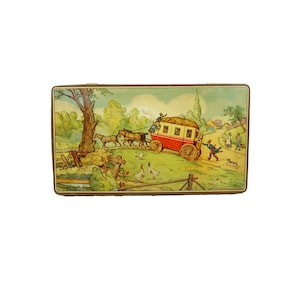 Kwatta cocoa chocolate sheet box / Bois D Haine diligence campaign / Collection of tin boxes / French kitchen decor