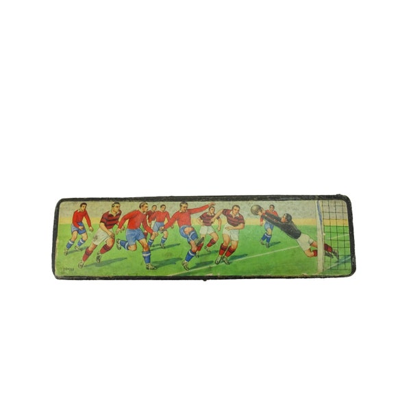 Plumier avec décoration sportive footballeurs / plumier rangement de crayons plumes et stylos