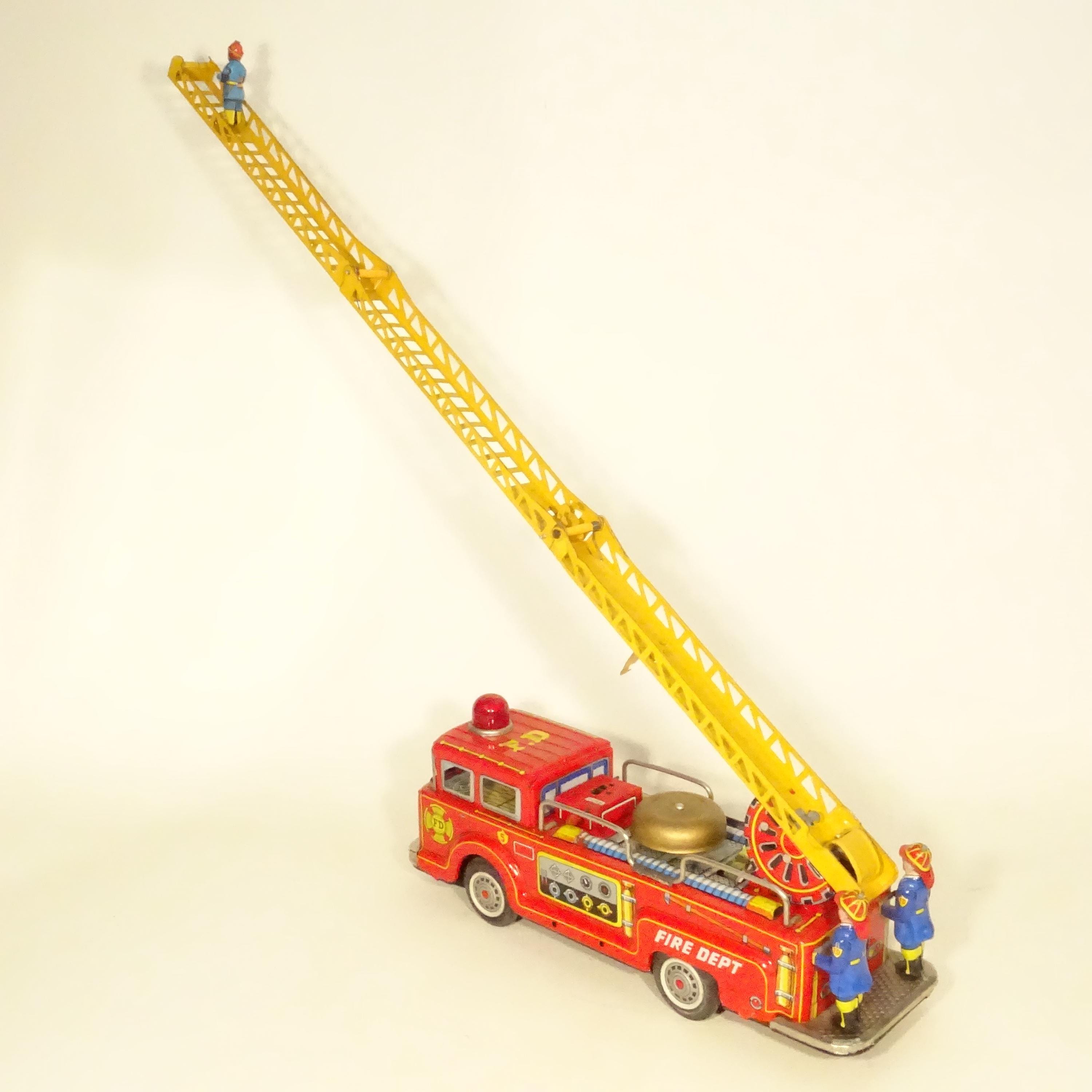 Camion De Pompiers En Tôle Friction Japon - Jouet Tin Toy 1964 Vintage