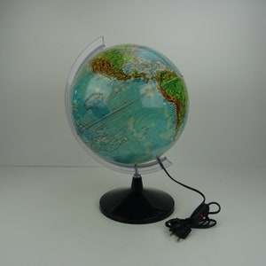 Scan globe Tecnodidattica ligure Italië / Vintage globe 70's / Kantoordecoratie / Collectie kaarten en wereldkaart / Harig