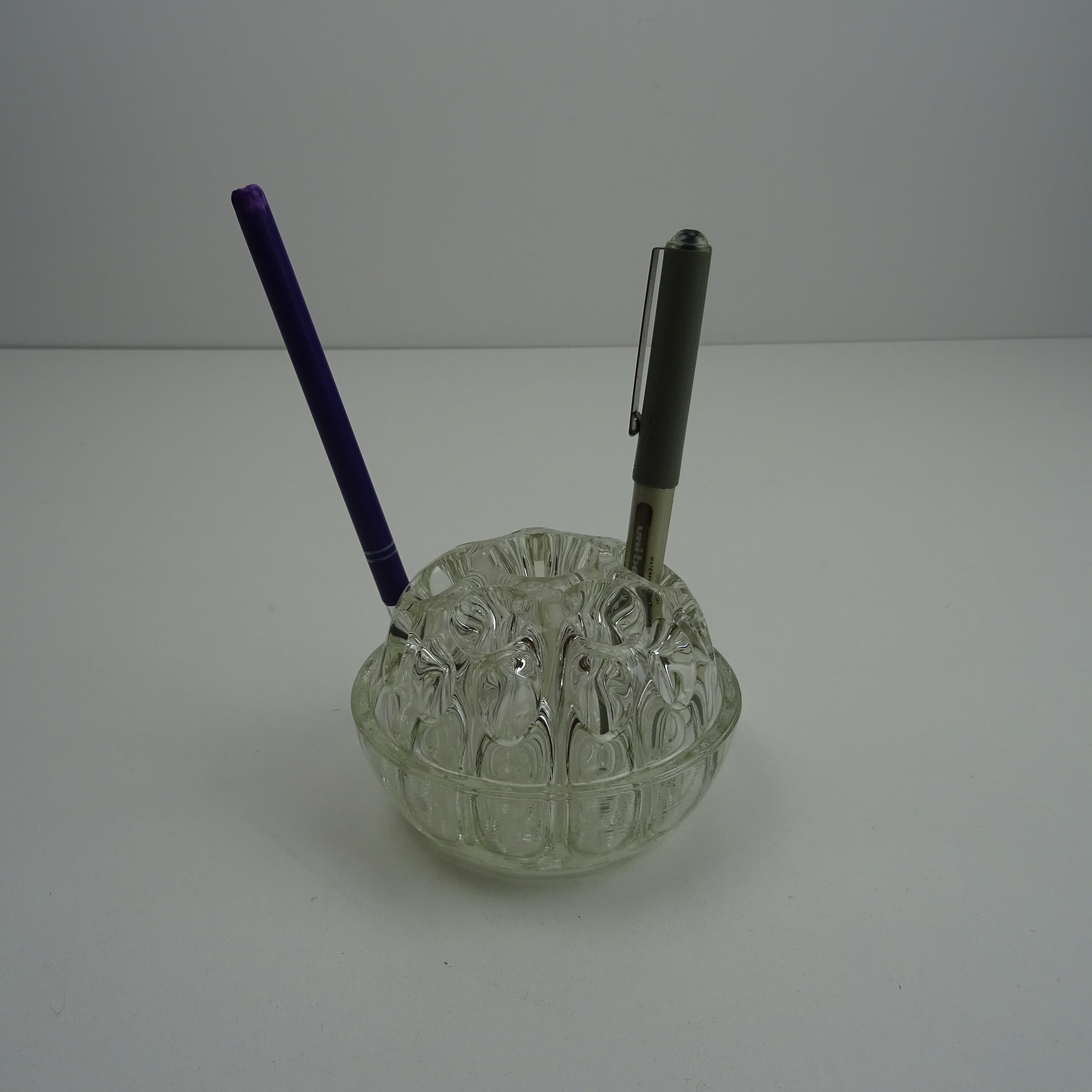 Porte Crayons en Verre/Boule Pique Fleurs Décoration Intérieur Déco Bureau Carrousel de Stylos Pot S