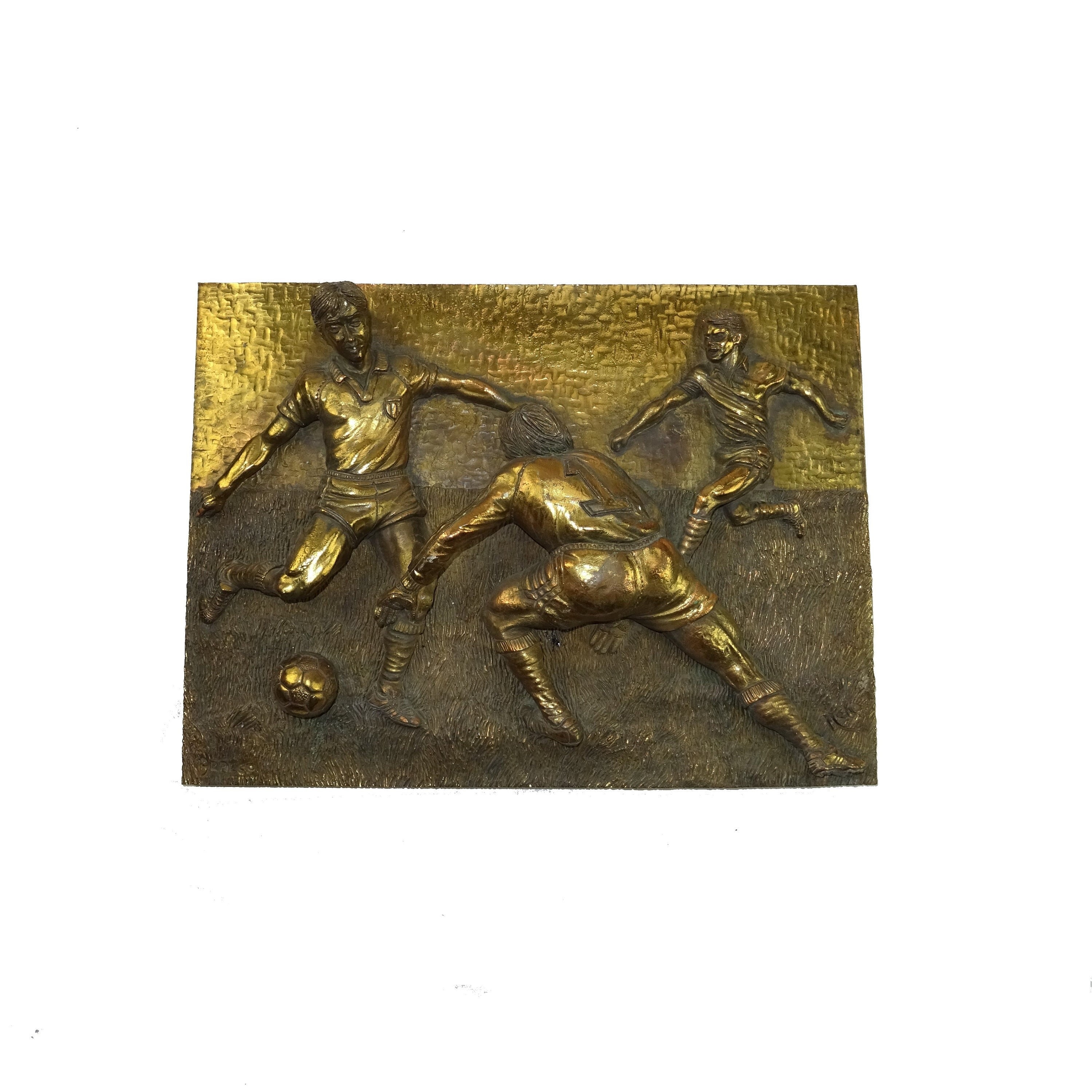Frame signed Arpeco Neno / sports wall decoration / Football club / Foot sport collection / plaster molding sculpture / footballers