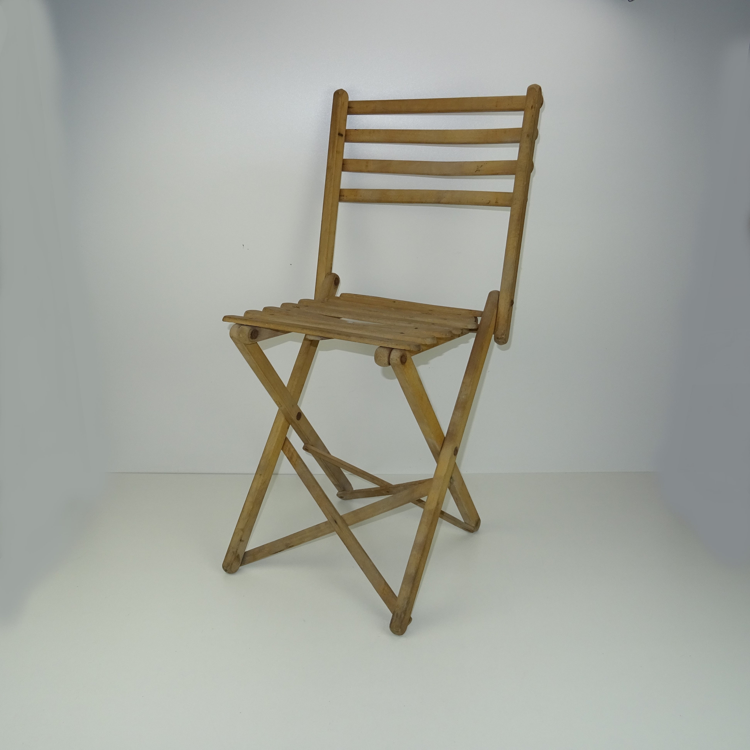 Petit Siège Pliable en Bois/Vintage Nature France Décoration Chaumière Française/ Maison Campagne Dé