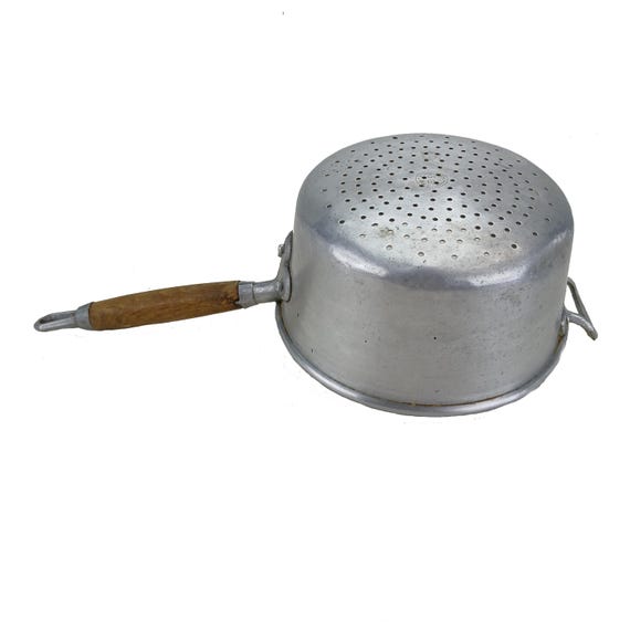 Passoire Ancienne Unis France - Aluminium Manche Bois - Vintage 1940