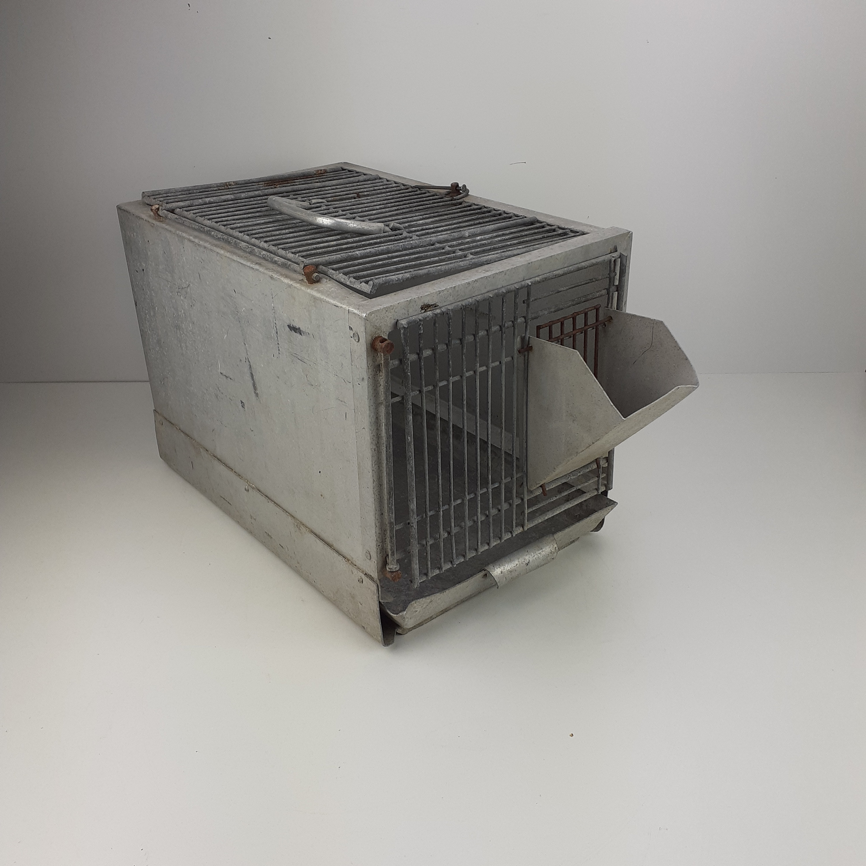 Cage de Transport Pour Animal/Cage à Oiseau Vintage en Métal