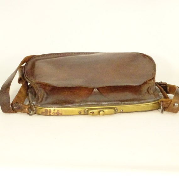 Sac à Monnaie Ancien En Cuir Anglais – 3 Poches, Homme De Métier, Vintage