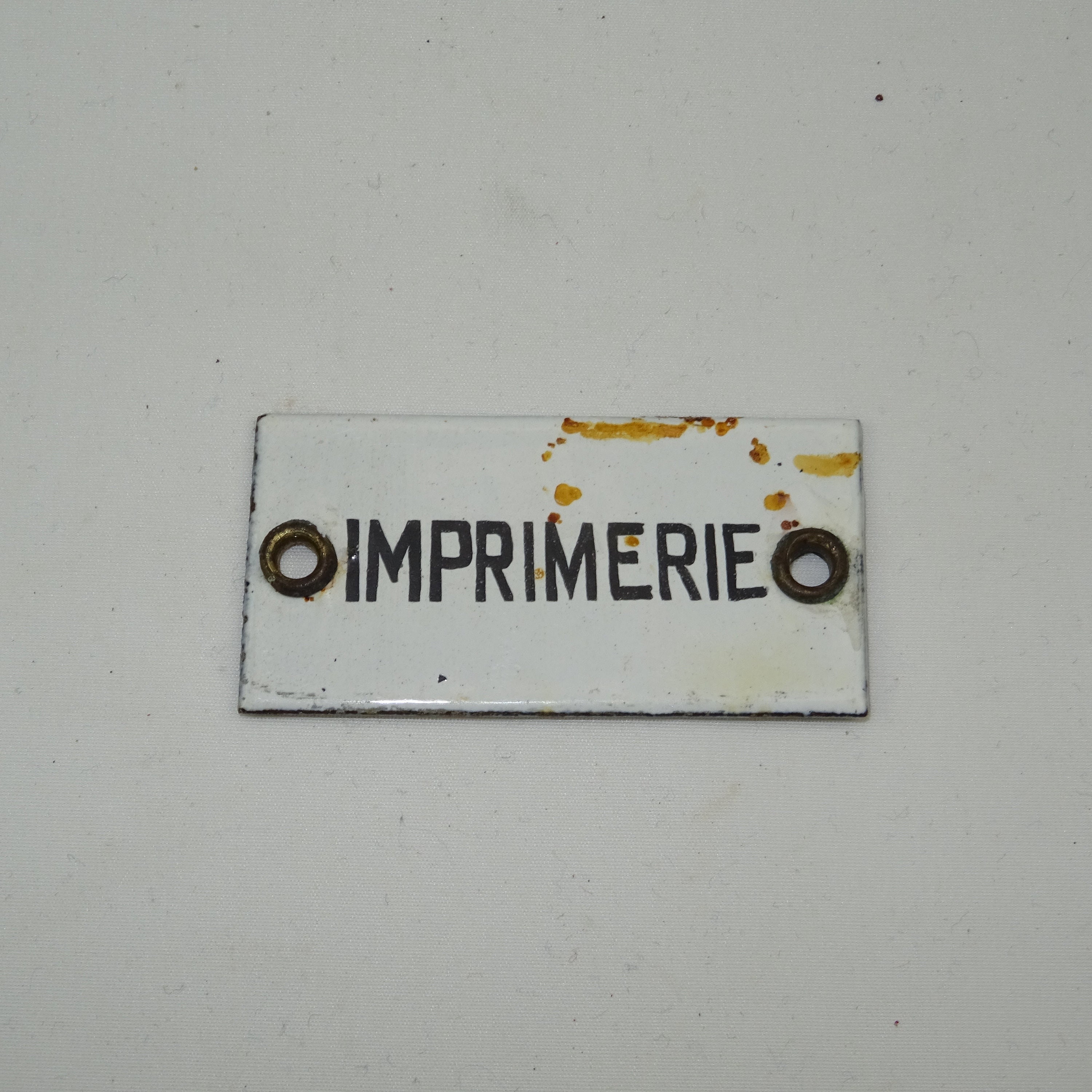 Plaque Originale en Tôle Émaillée d'imprimerie/Collection Plaques Émaillées Bombées Décoration Mural