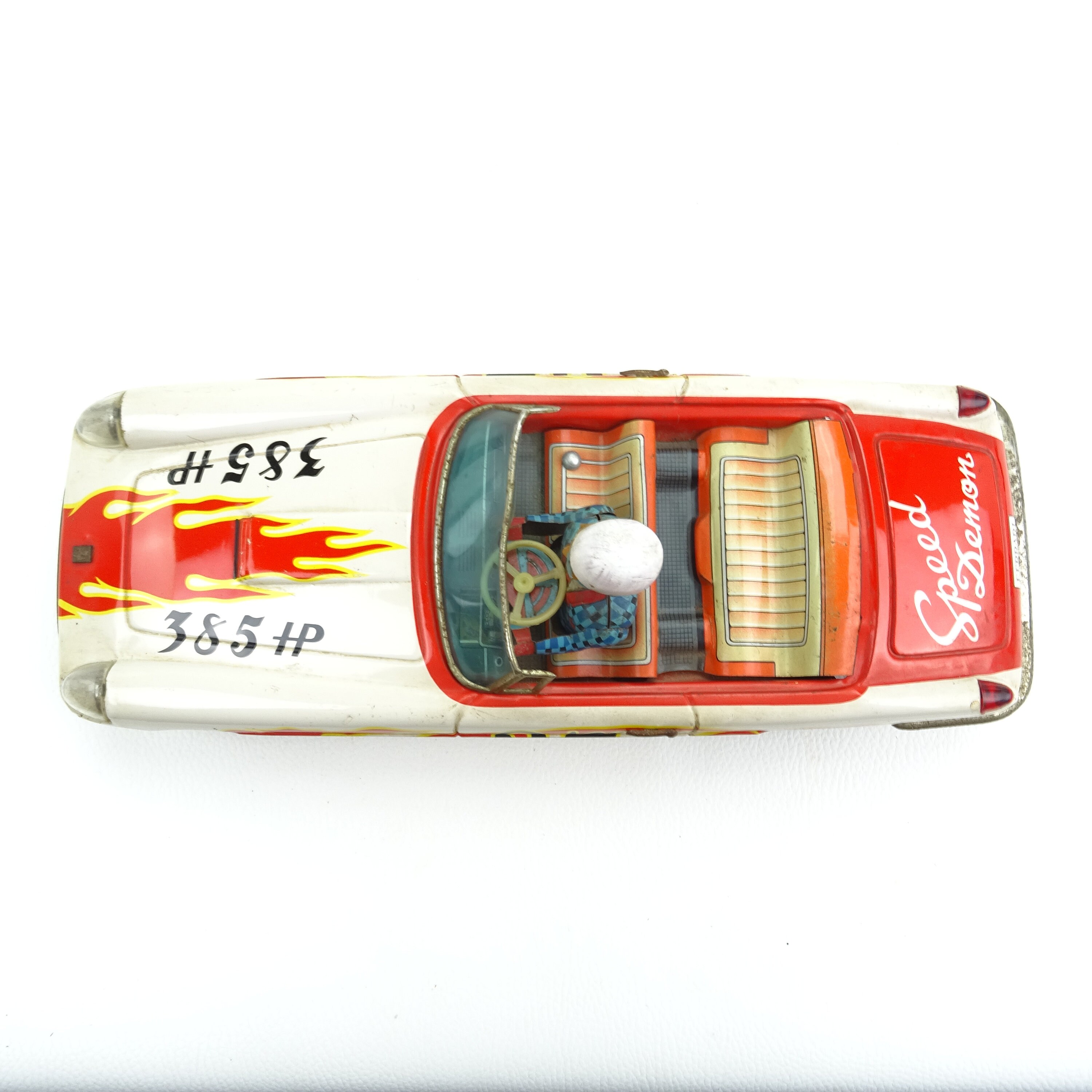 Voiture Vintage Bandai 4086 Stunt Car – Ferrari En Tôle – Japon 1960's