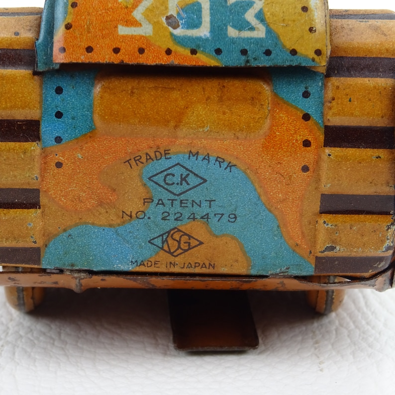 Juguete de hojalata de tanque mecánico CK hecho en Japón KSG / colección de juguetes antiguos de metal / tanque de llave / juguete de piso imagen 7